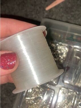 Jewelry Supplies, Clear elastic, metal jump rings, clasps and more. Many beads